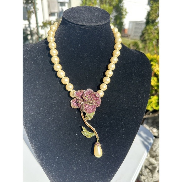 Authentic NWT Heidi Daus "Briar Rose" Beaded and Crystal Necklace - Picture 9 of 11